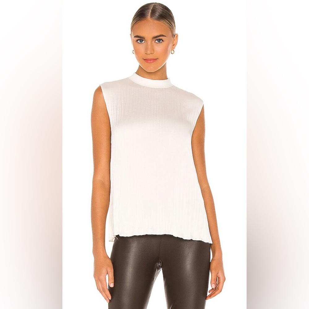 Vince Women's Rib Mock Neck Shell Blouse